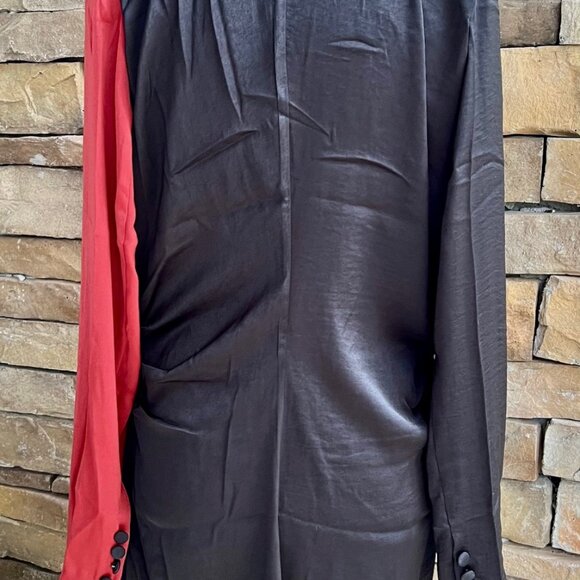 Mood Dress Size 10 by Choosy Plunging Neckline Black Sienna Brown Two-Tone NWT - Picture 3 of 4